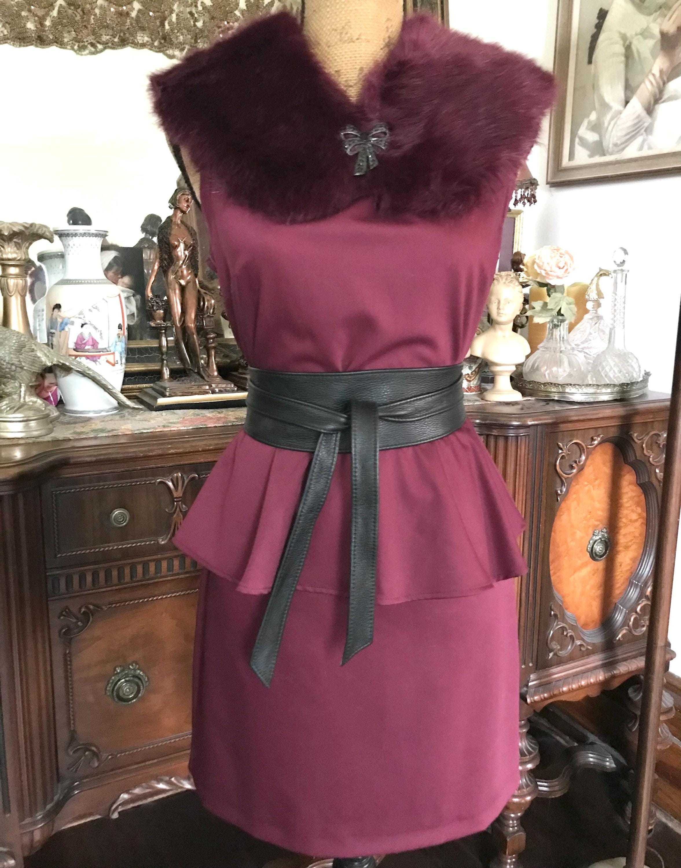 burgundy dress with accessories Valina Burgundy Ruched Asymmetric Maxi Dress With Drape – Club L London main image 0