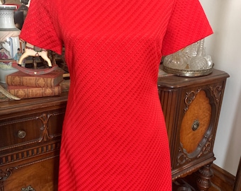 Vintage Classy Coral Red Cocktail Valentine’s Day Christmas New Year’s Eve Dress