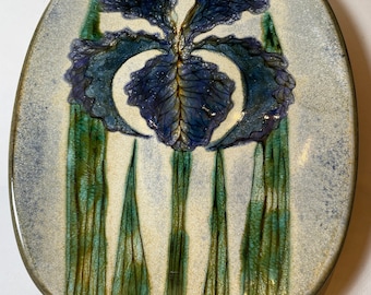 Audrey A Durnam Pottery Art Handmade Platter Or Wall Plate Signed 8.5” x11”
