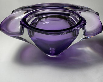 Adam Jablonski Art Glass Sculpture Purple