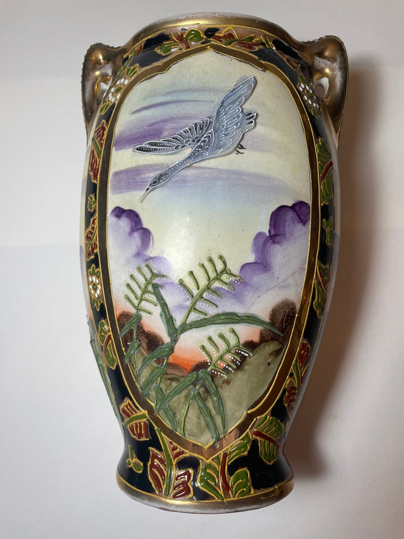 Antique Miyako Handpainted Nippon Vase Etsy