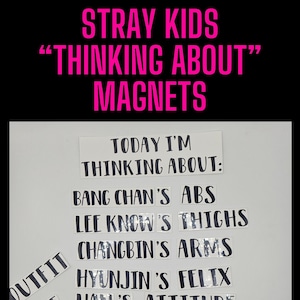 Stray Kids Magnets | &quot;Today I&#39;m Thinking About&quot; OT8 Set | Kpop Bias Refrigerator Locker Magnets