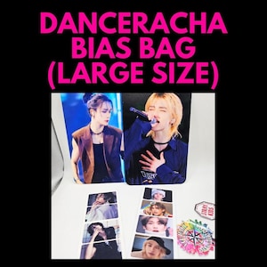 DANCERACHA Schrägband Geschenk Taschen Große Größe | Stray Kids Überraschungspaket | Lee Weiß, Hyunjin, Felix | Kpop Merch | Sticker, Fotokarten, Schlüsselanhänger