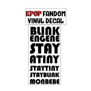 Decalque do fandom de Kpop | vinil adesivo para carro | Blink, Engene, Stay, Atiny e mais