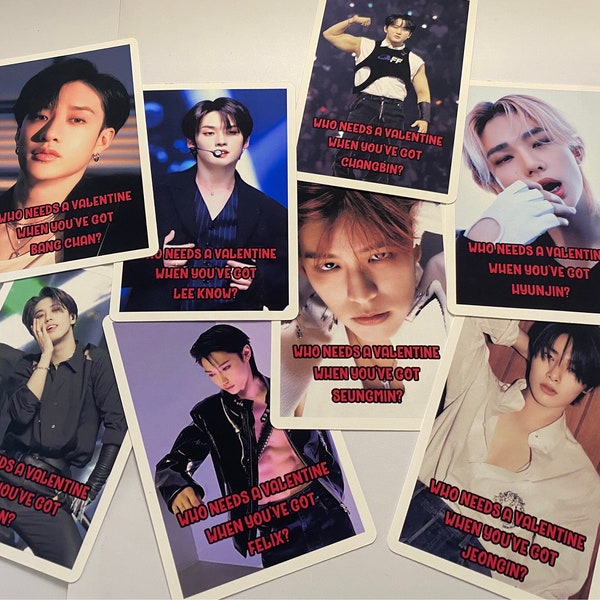 Stray Kids Bias Anti-Valentines Day Cards - Set of 1 | Kpop Group Member Funny Unique Holiday Greeting Cards Gifts