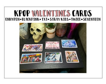 Kpop Valentines Day Cards - Set of 1 | Customized Kpop Holiday Greeting Card | Enhypen, Blackpink, Stray Kids, Ateez, TXT + More