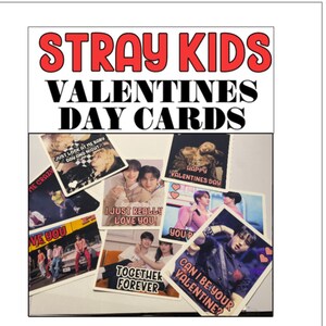 Stray Kids Valentines Karten und Sticker Set - 8er Set | Kpop Group Weihnachtsgrußkarten