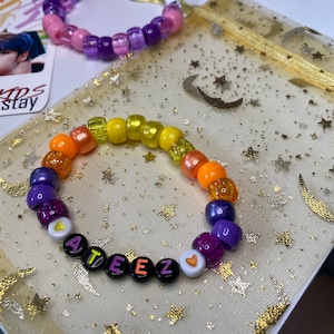 Customized Kpop Bracelet | Bias Group Beaded Bracelet | Ateez, Stray Kids, Blackpink, Twice, Monsta X