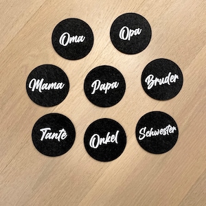 Filzuntersetzer "FAMILY" | Tassenuntersetzer | Geschenk zum Geburtstag, Hochzeit, Vatertag, Muttertag, Namenstag, Ostern, Weihnachten usw.