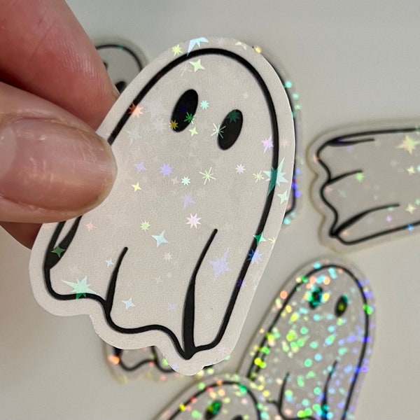 Ghoul boy water resistant sticker handmade holographic (Halloween themed stickers)