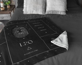 Leo Zodiac Blanket, Comfy Leo Blanket Minky Throw Blanket Gift For Leo Cozy Sofa Throw Blanket Unique Blanket Zodiac Sign Gift