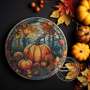 ThermoSaf Polymer Rustic Fall Pumpkin Plates Autumn Decor Rustic  Dinner  Thanksgiving Dinner Plates Autumn  Decor