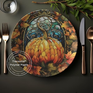 ThermoSaf Polymer Pumpkin Plates Autumn Decor  Dinner  Thanksgiving Dinner Plates Autumn  Decor Thanksgiving Decorations