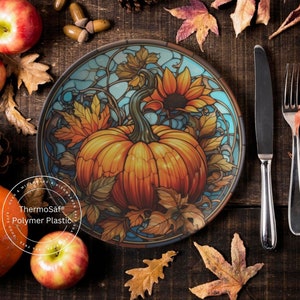 ThermoSaf Polymer Pumpkin Plates Autumn Decor Blue  Dinner  Thanksgiving Dinner Plates Autumn  Decor Thanksgiving Decorations