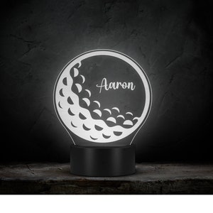 Personalized Golf Gift Golf Ball LED Name Light, Sports Gift Custom Golf Gift Golf Ball Nightlight Custom LED Light Customized Golf Decor
