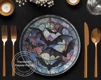 ThermoSaf Polymer Halloween Fledermäuse Dekor, gruselige Halloween Teller Gruselige Halloween Dekor Halloween Küche Fledermäuse Halloween Geschirr