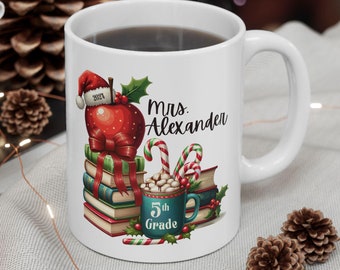 Personalized Mug For Teacher Custom Teacher Gift, Custom Name Teacher Coffee Mug Teacher Keepsake Customizable Ceramic Mug Christmas Gift