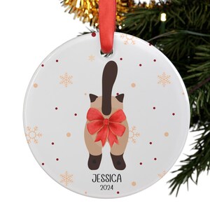 Personalized Cat Christmas Ornament, Funny Cat Ornament Cat Lover Gift Ideas Custom Name Cat Lover Gift Holiday Ornament Cat Themed Gift