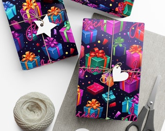 Personalisierbares Geburtstagsgeschenkpapier Retro Geschenkverpackung, 90er Thema individuelles Geschenkpapier Einzigartige Geschenkpapierrolle