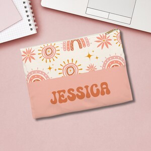 Cute Personalized Pencil Case Back to School Gift, School Supplies Personalized Gifts Custom Zipper Pencil Pouch Trendy Aesthetic Pencil Bag