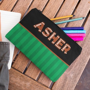 Boys Personalized Pencil Case Back To School Gift, School Supplies Personalized Gifts Custom Zipper Pencil Pouch Trendy Aesthetic Pencil Bag