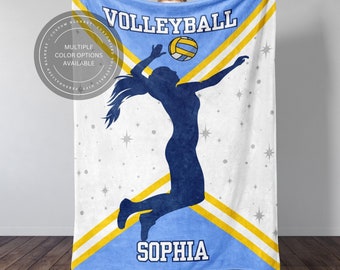 Custom Volleyball Blanket Personalized Volleyball Gift, Personalized Volleyball Player Blanket Team Gift Custom Name Blanket Sofa Throw