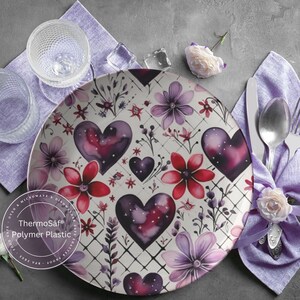 ThermoSaf Polymer Speiseteller Valentinstag Teller, Valentinstag Dekor Dessertteller Party Teller Kuchenteller Valentinstag Geschirr