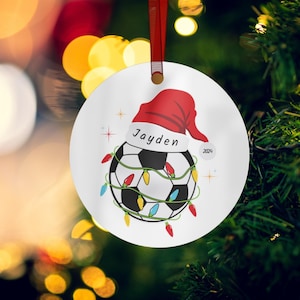Soccer Ball Christmas Ornament, Personalized Soccer Ornament Custom Christmas Ornament Soccer Player Ornament Personalized Christmas Gift