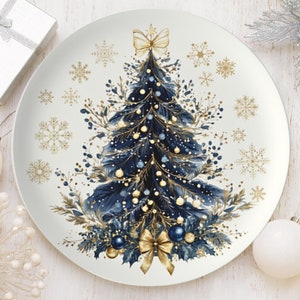 Elegant Bone China Christmas Tree Plate, Decorative Plates Winter Kitchen Decor Holiday Decorations Dessert Plate Christmas Cookie Plate