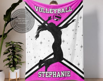 Custom Volleyball Blanket Personalized Volleyball Gift, Personalized Volleyball Player Blanket Team Gift Custom Name Blanket Sofa Throw