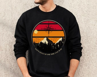 Mountain Sweatshirt Nature Lover Gift, warm cozy sweatshirt outdoorsman gift Hiking Sweatshirt minimalist sweatshirt Outdoor Sweatshirt