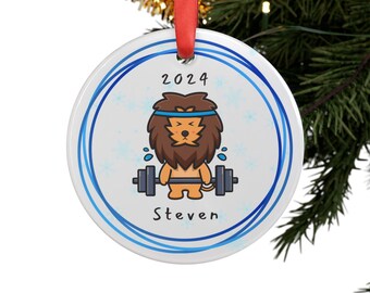 Personalized Workout Ornament Weightlifter Gifts, Custom Name Ornament Gym Buddy Gift Weightlifting Ornament Gym Gift Body Builder Ornament