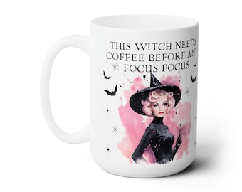 Retro Halloween Coffee Mug Spooky Season Funny Coffee Mug Witchy Mug Halloween Gift Idea Witch Mug Fall Home Witch Cup 50s Halloween Kitchen
