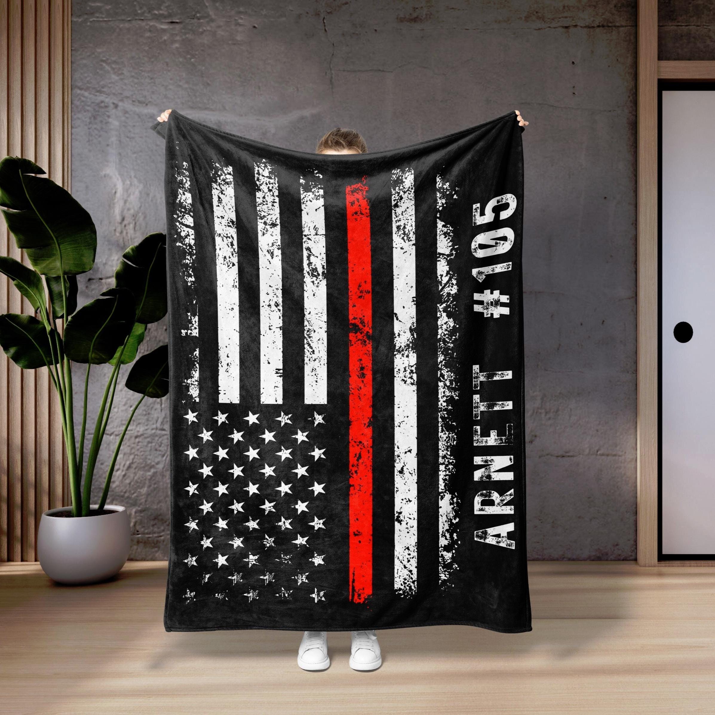 Fireman Throw Fire Academy Graduation Flag Blanket, Personalized Firefighter Gift for ...