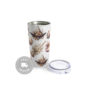 Boho Tumbler 20 oz Stainless Steel Halloween Tumbler Witch Mug, Halloween Kitchen Decor Boho Fall Decor Fall Tumbler Halloween Gift For Her