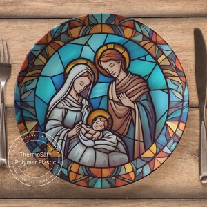 ThermoSaf Polymer Christmas Nativity Scene Dinner Plate, Christmas ation Christmas Plates Christian Christmas Decor Christmas Dinnerware
