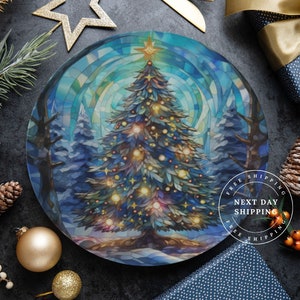 Bone China Christmas Tree Plate, Christmas Dinner Plate Winter Kitchen Decor Christmas Dinnerware Set Christmas Cookie Plate Party Plates