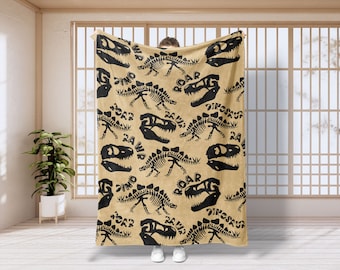 Dinosaur Blanket Minky Throw Blanket Dinosaur Gift Cozy Sofa Throw Blanket