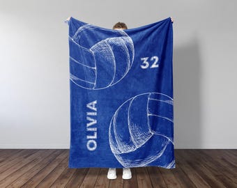 Custom Volleyball Blanket Personalized Volleyball Gift, Personalized Volleyball Player Blanket Team Gift Custom Name Blanket Sofa Throw