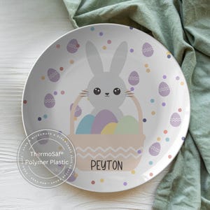 Personalized Easter Plate Custom Name Easter Gift For Kids, Easter Party Decoration Holiday Dinner Plate For Kids Easter Keepsake Baby Plate