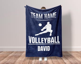 Custom Volleyball Blanket Personalized Volleyball Team Gift, Personalized Volleyball Player Blanket Team Gift Custom Name Blanket Sofa Throw