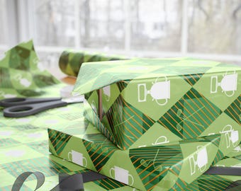 Golf Gift Wrapping Paper, Golf Lover Gift Wrap For Him Holiday Wrapping Paper Roll Golfer Birthday Wrapping Paper Sheets For Her Golf Paper