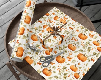 Halloween Wrapping Paper Holiday Wrapping Paper Roll Pumpkin Wrapping Paper 6 Foot Roll Gift Wrapping Paper Autumn Wrapping Paper