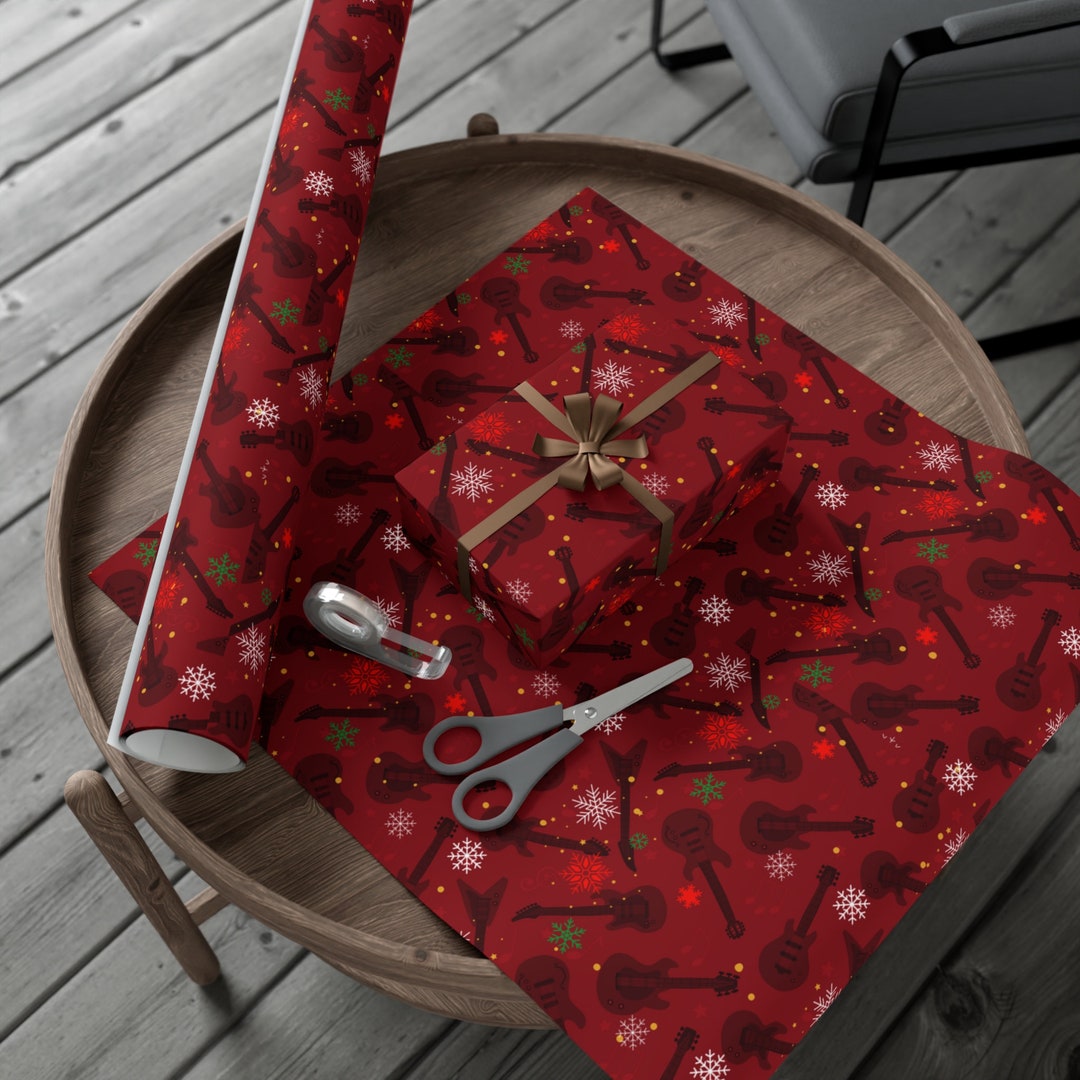 Unique Wrapping Paper Guitar Player Gift Wrap, Music Lover Gift Wrap