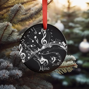 Personalized Guitar Ornament, Music Christmas Ornament Custom Name Ornament Guitarist Gift Music Teacher Ornament Gift For Musician