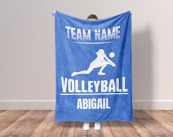 Custom Volleyball Blanket Personalized Volleyball Gift, Personalized Volleyball Player Blanket Team Gift Custom Name Blanket Sofa Throw