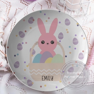 Personalized Easter Plate Custom Name Easter Gift For Kids, Easter Party Decoration Holiday Dinner Plate For Kids Easter Keepsake Baby Plate