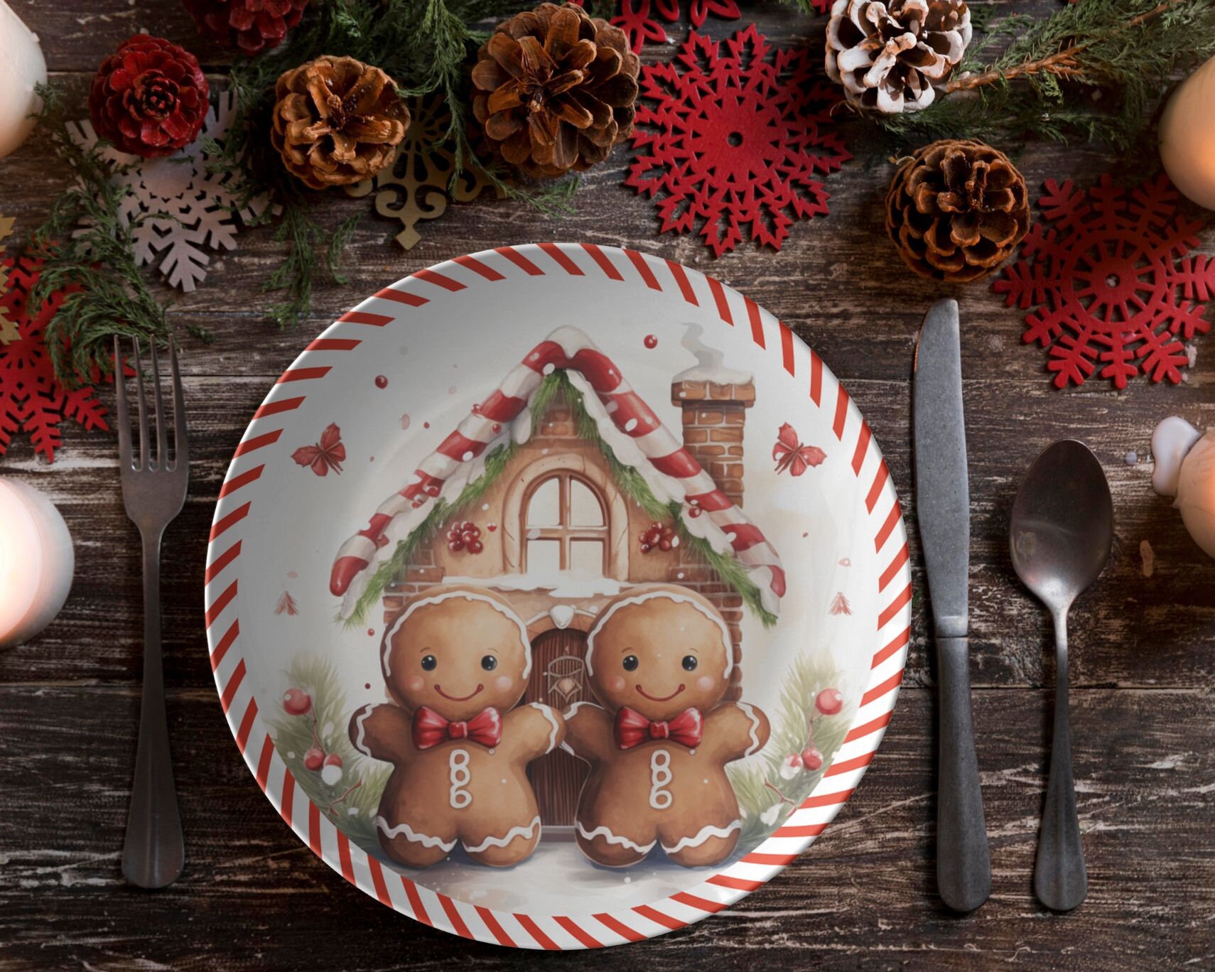 Weihnachts-Geschirr-Set Mit Lebkuchen-Motiv – Für 60 Personen – 180-teilig Mit Tellern & Servietten