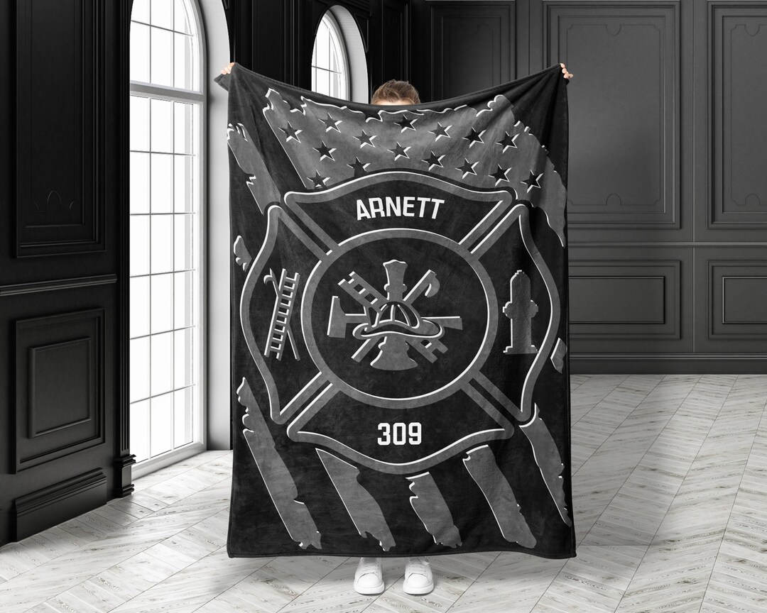 Fireman Throw Personalized Firefighter Blanket, Fire Academy Graduation Gift Custom ...