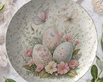 Happy Easter Plates, Easter Brunch Table Decor Prayer Luncheon Plate Collectable Easter Keepsake Gift Easter Party Decoration Dinner Plate